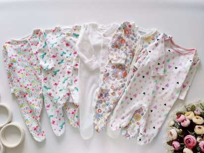 0-3 міс, зріст 62 Набір чоловічків для дівчинки з 5-ти штук