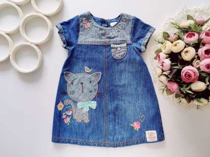 12,18 мес, рост 86 Джинсовое платье