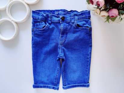 7,8 лет, рост 128 Стрейчевые джинсовые шорты