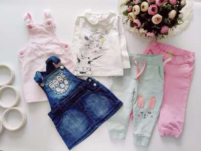 9,12 мес, рост 80 Два сарафана и двое штанов