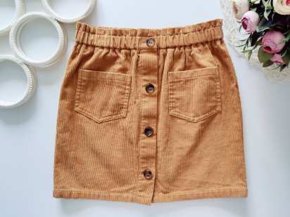 9,10 років, зріст 134,140 Вельветова спідниця гірчична на гумці