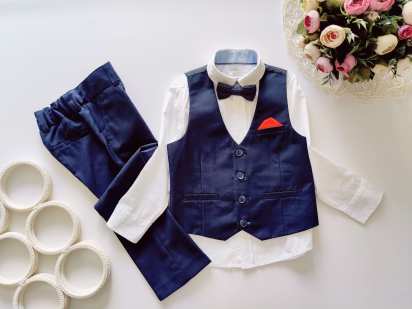 3 года, рост 98 Брючный детский костюм с рубашкой