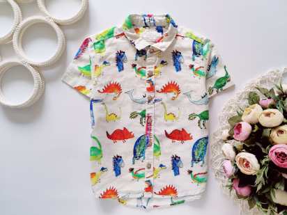 1,5,2 года, рост 92 Красивая летняя рубашка