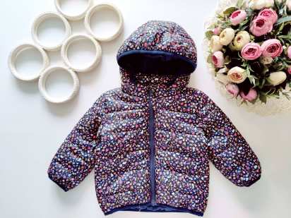 6,9 мес, рост 74 Демисезонная курточка в зайчатах