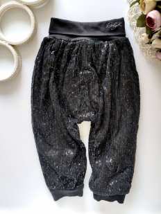 18,24 міс, зріст 90 Блискучі чорні вільні штани на підкладці