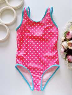 7 лет, рост 122 Купальник в горошек