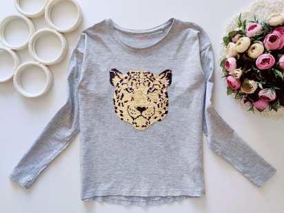 11 років, зріст 146 Лонгслів з паєтками