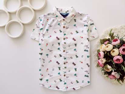 5,6 лет, рост 116 Красивая детская рубашка