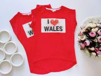 7,8 років, зріст 122,128 Футболка з паєтками