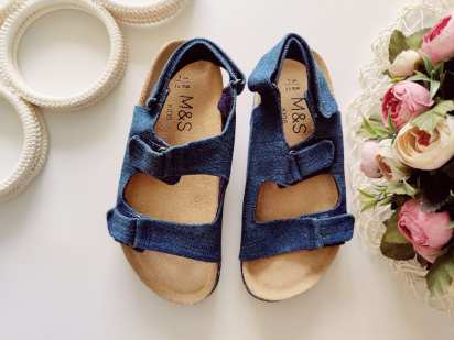 33 (20,5-22 см) Новые кожаные сандали на пробковой подошве