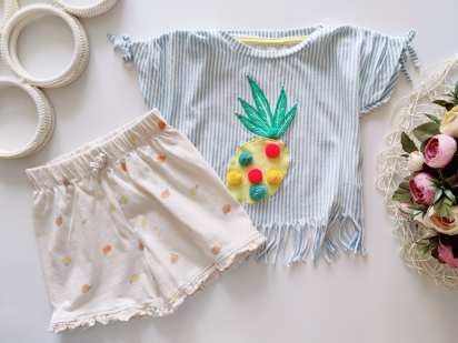 1,2 года, рост 86,92 Шорты с футболкой девочке