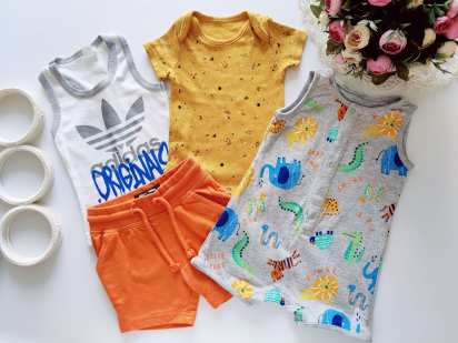 9,12 міс, зріст 74,80 Новий боді, ромпер, шорти майка