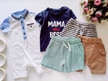 9,12 міс, зріст 74,80 Шорти, футболки, боді