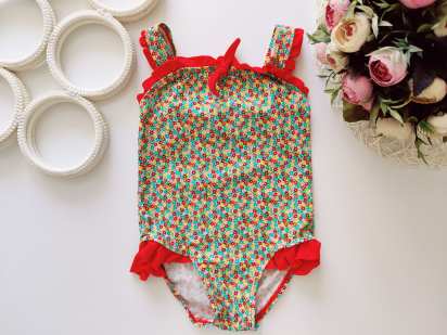 18,24 мес, рост 92 Цветочный купальник