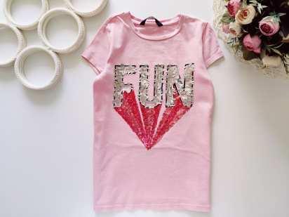 5,6 років, зріст 110,116 Футболка з паєтками
