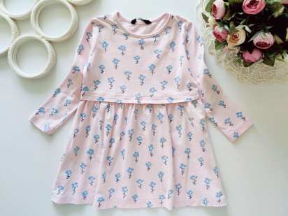 2,3 года, рост 92,98 Платье с рукавами трикотажное