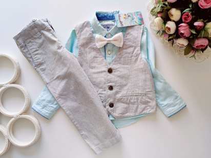 12,18 міс, зріст 80,86 Ошатний костюм трійка