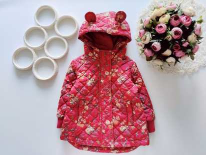 12,18 мес, рост 86 Стеганная курточка деми