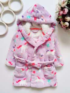 12,18 мес, рост 86 Халат в единорогах