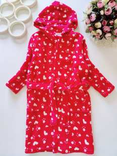 4,5 лет, рост 104,110 Розовый халат в сердечках