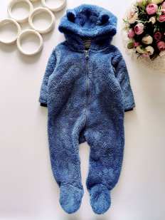 6,9 міс, зріст 73 Теплий пухнастий комбінезон з дизайном "ведмежа"