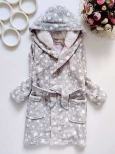 5,6 лет, рост 110,116 Мягкий халат в звездах