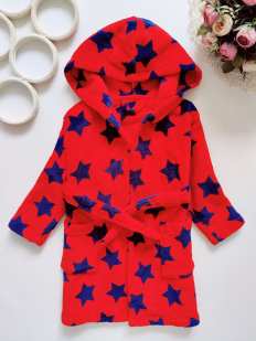 1,5,2 года, рост 86,92 Теплый халат в звездах