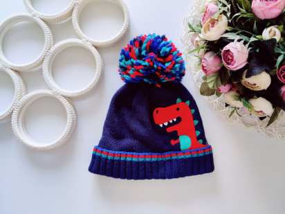 3-6 років, Тепла шапка на флісі з динозавром