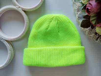 з 4-х років, Яскрава неонова дитяча шапка демі