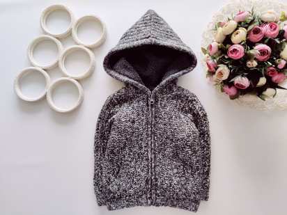 12,18 міс, В'язана утеплена толстовка