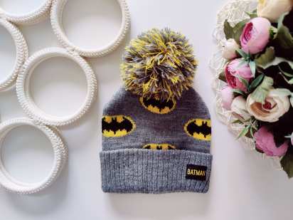 6,12 міс, В'язана демісезонна шапка Batman