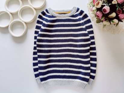 3,4 роки, зріст 104 Смугастий в'язаний светр, котон