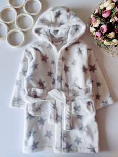 3,4 года, рост 104 Махровый халат в звездах