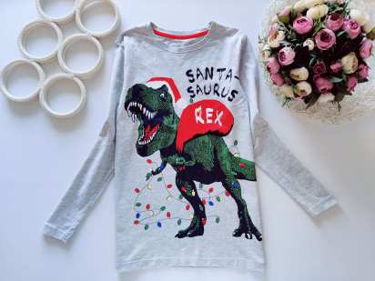 10,11 років, зріст 140,146 Новорічний реглан з динозавром