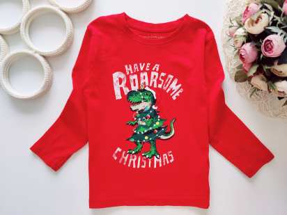 3,4 роки, зріст 104 Новорічний реглан з динозавром