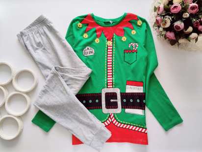 11,12 лет, рост 146,152 Новогодняя наборная пижама