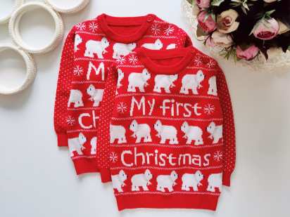 6,9 міс Светр новорічний з ведмедиком
