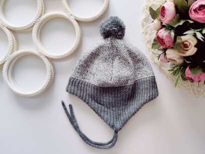 9,12 міс, зріст 74,80 Тепла шапка на флісі