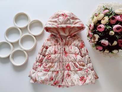 6,9 міс, зріст 73 Демісезонна курточка в кроликах на синтепоні