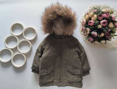 9 міс, зріст 71 Тепла куртка хакі