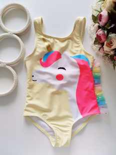 3,4 роки, зріст 98,104 Жовтий купальник з єдинорогом