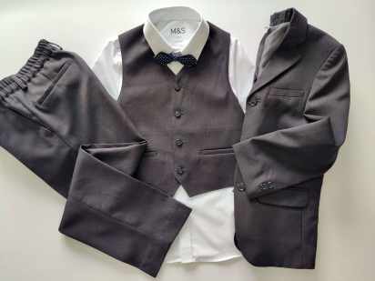 7,8 років, зріст 122,128 Нова біла сорочка та класичний костюм трійка