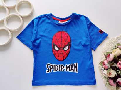 3,4 роки, зріст 98,104 Футболка з паєтками Spidermen