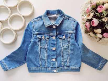 5,6 лет, рост 116 Джинсовка на кнопках стрейч