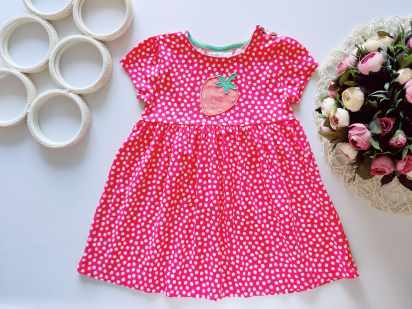 12,18 мес, рост 80,86 Платье с клубникой