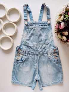 9 років, зріст 134 Блакитний джинсовий комбінезон