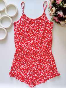 8,10 років, зріст 134,140 Червоний квітковий ромпер