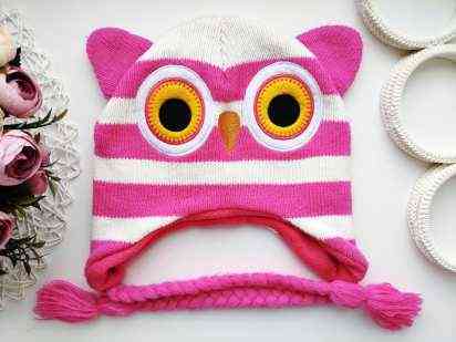 Зимова шапка для дівчинки Сова