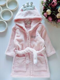 6,12 мес, рост 74,80 Розовый халат с короной и крылышками