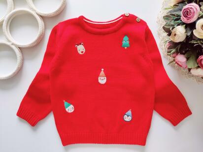 18,24 міс, зріст 92 Натуральний новорічний светр з ялинкою, оленем, дід морозом